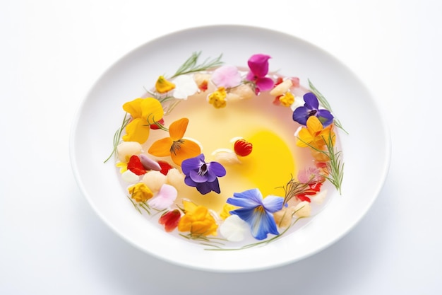 Talerz z kolorowym daniem